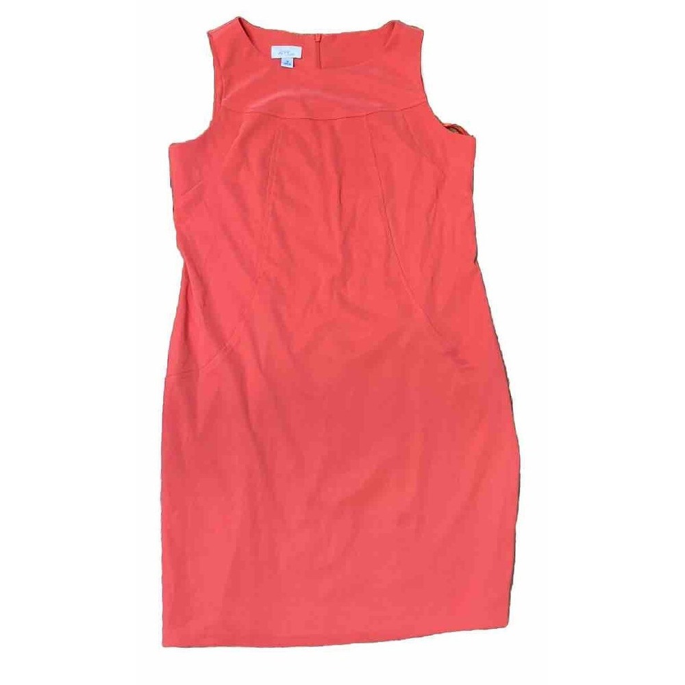 Alyx Limited Petite Women's Sleeveless Hot  Pink Salmon Sheath Dress Size 14